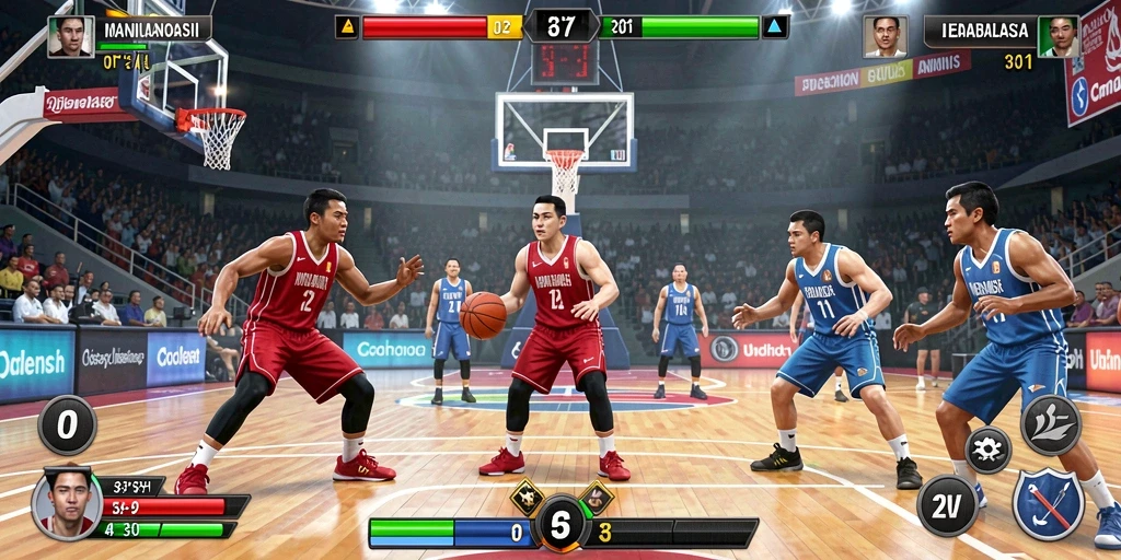 Aksi seru saat melawan bos besar dalam game.