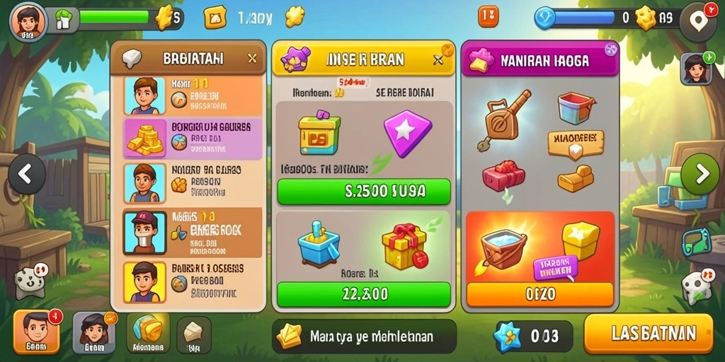 Fitur sosial memungkinkan interaksi antar pemain.